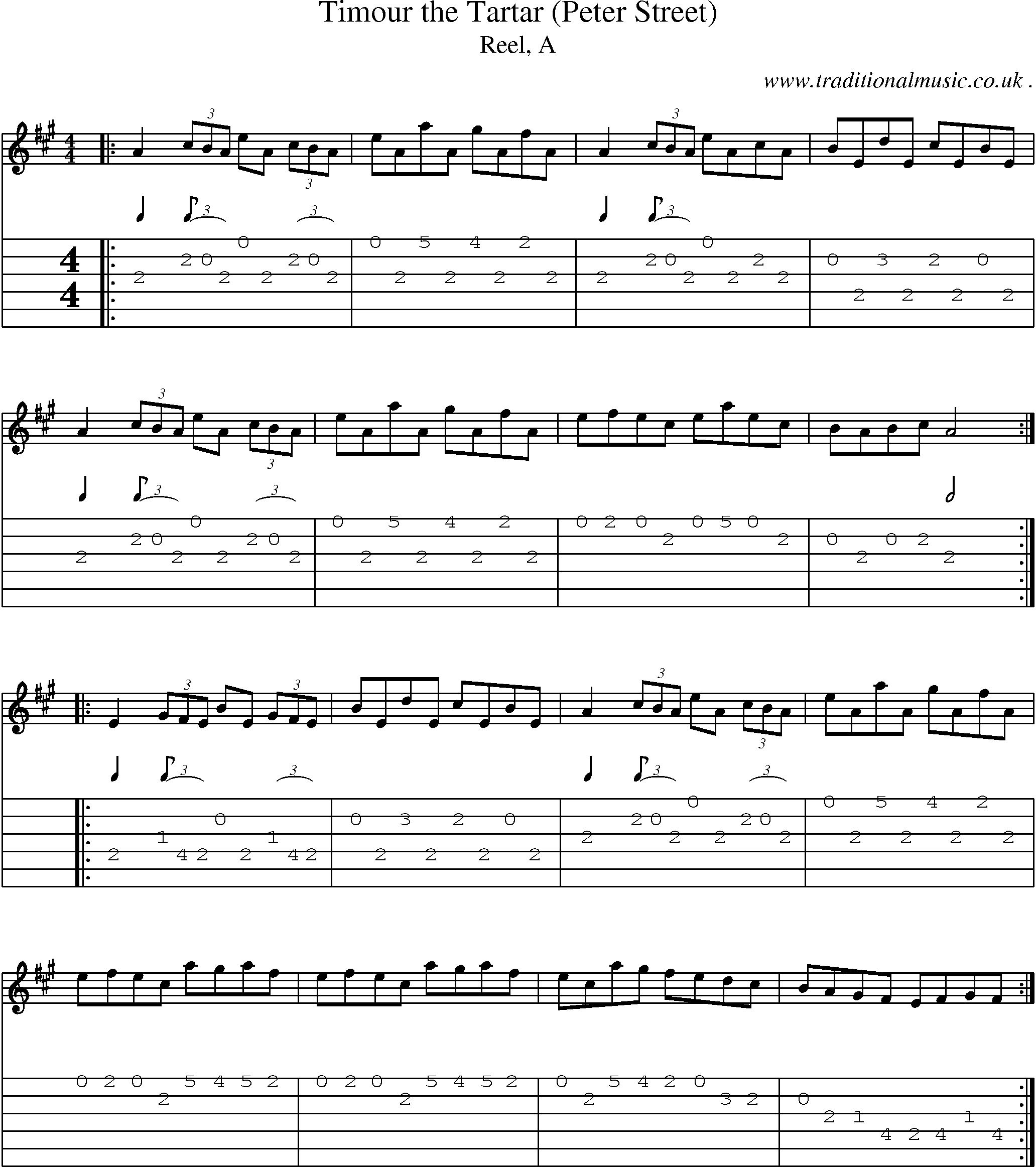 Sheet-music  score, Chords and Guitar Tabs for Timour The Tartar Peter Street