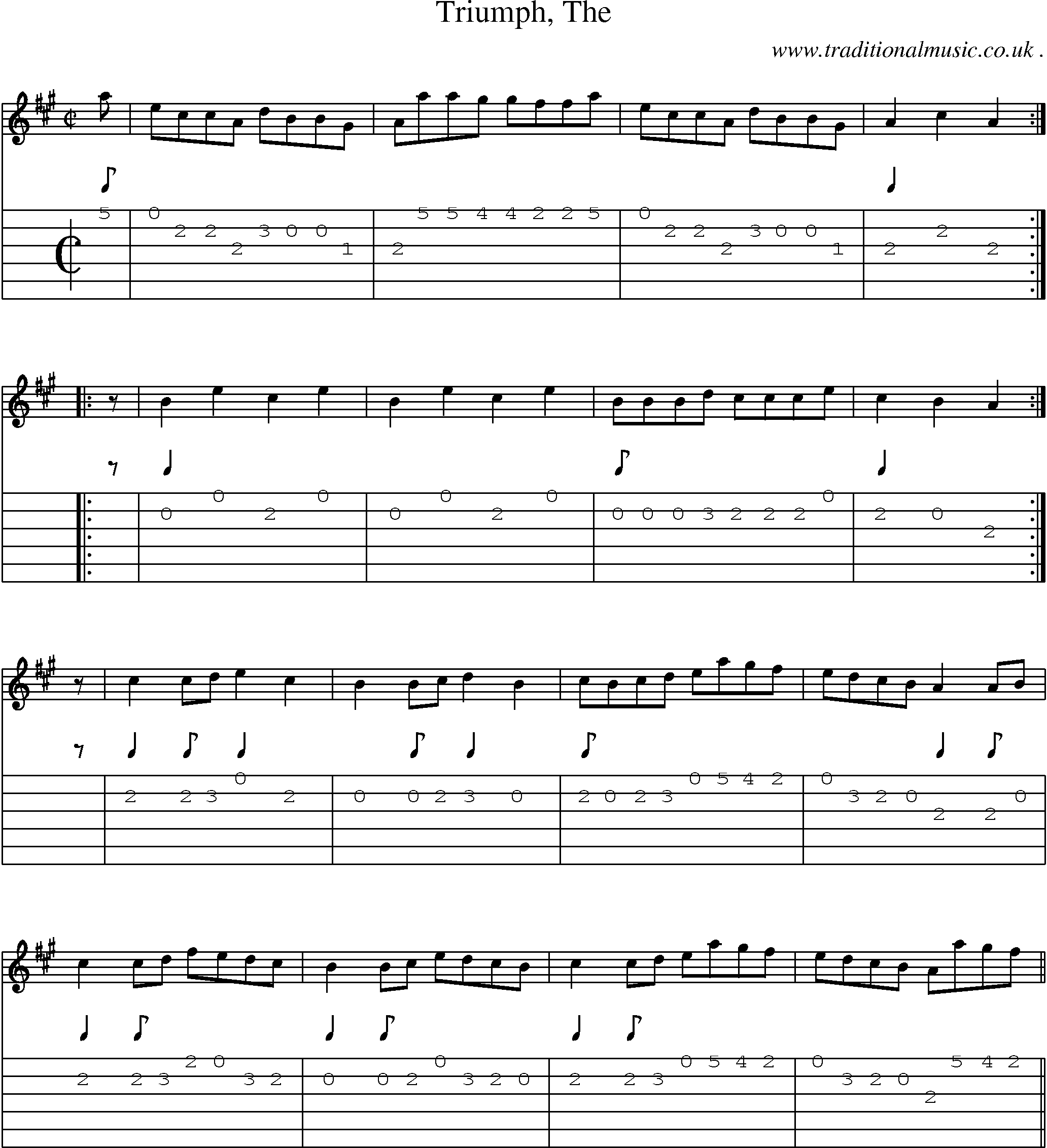Sheet-music  score, Chords and Guitar Tabs for Triumph The