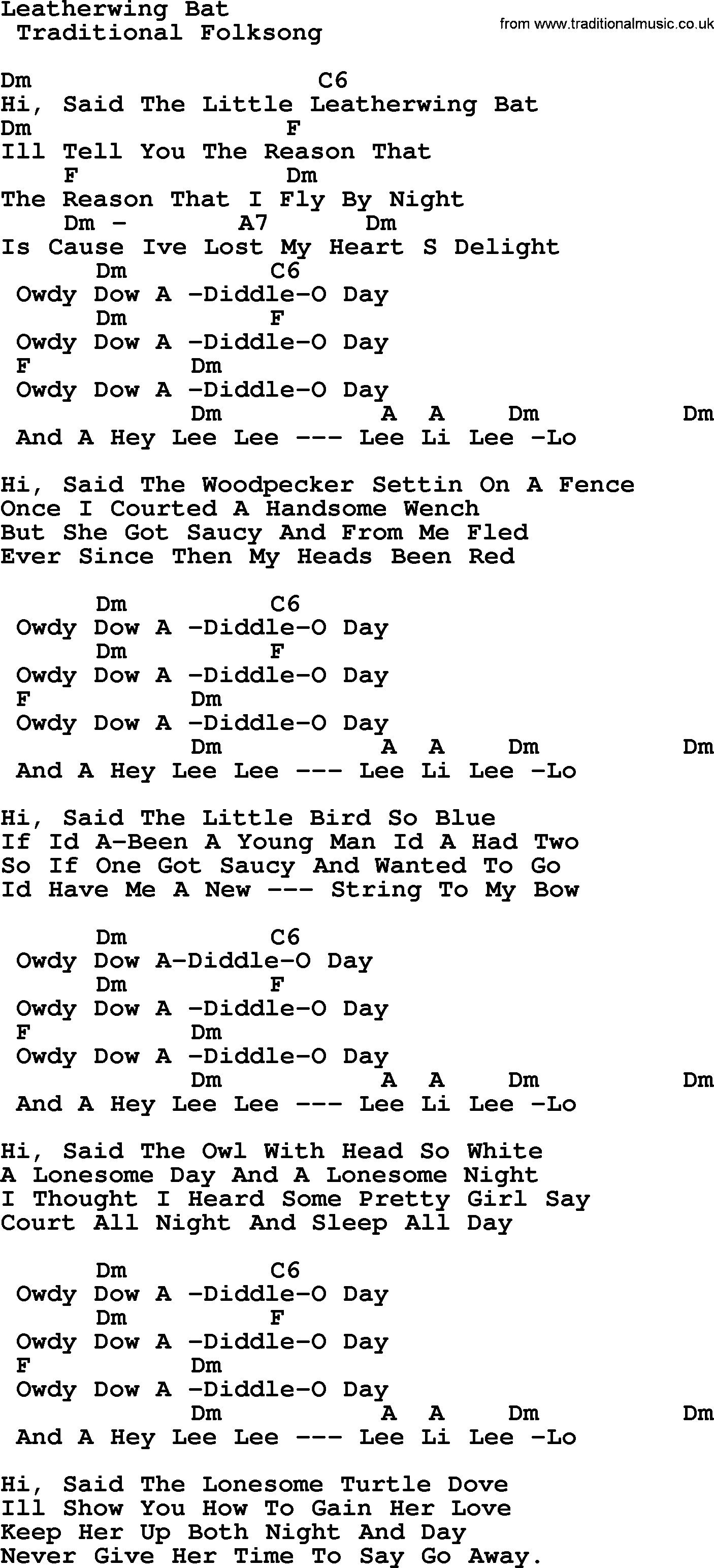 Pete Seeger song Leatherwing Bat-Pete-Seeger.txt lyrics