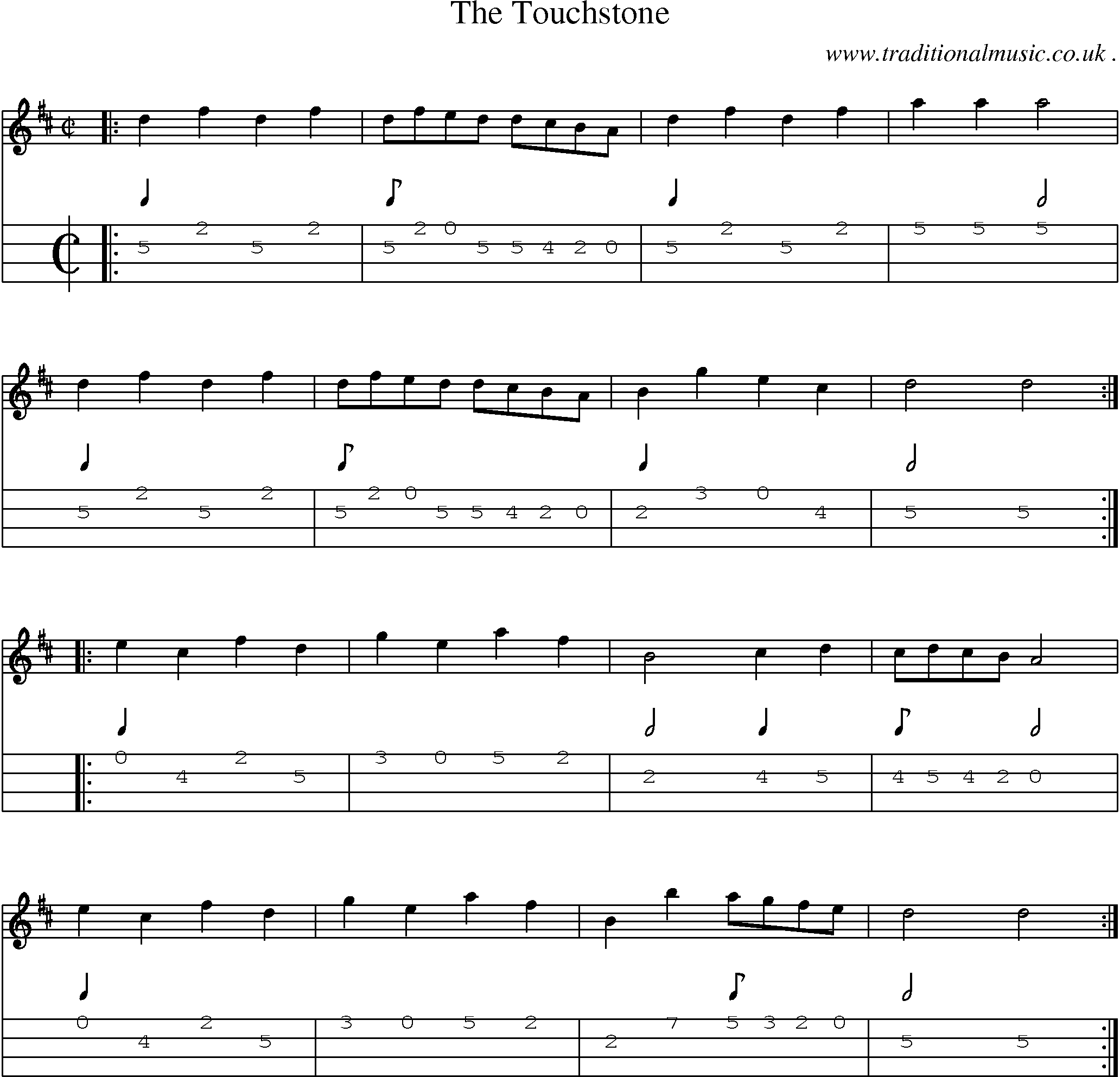 Music Score and Guitar Tabs for The Touchstone