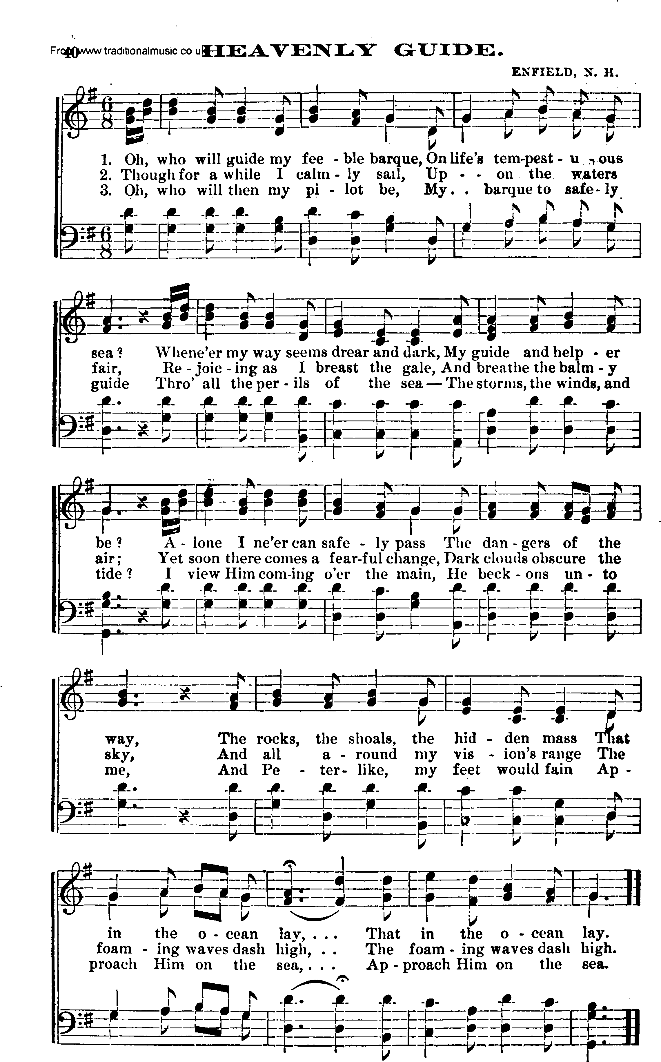 Shaker Music collection, Hymn: Heavenly Guide, sheetmusic and PDF
