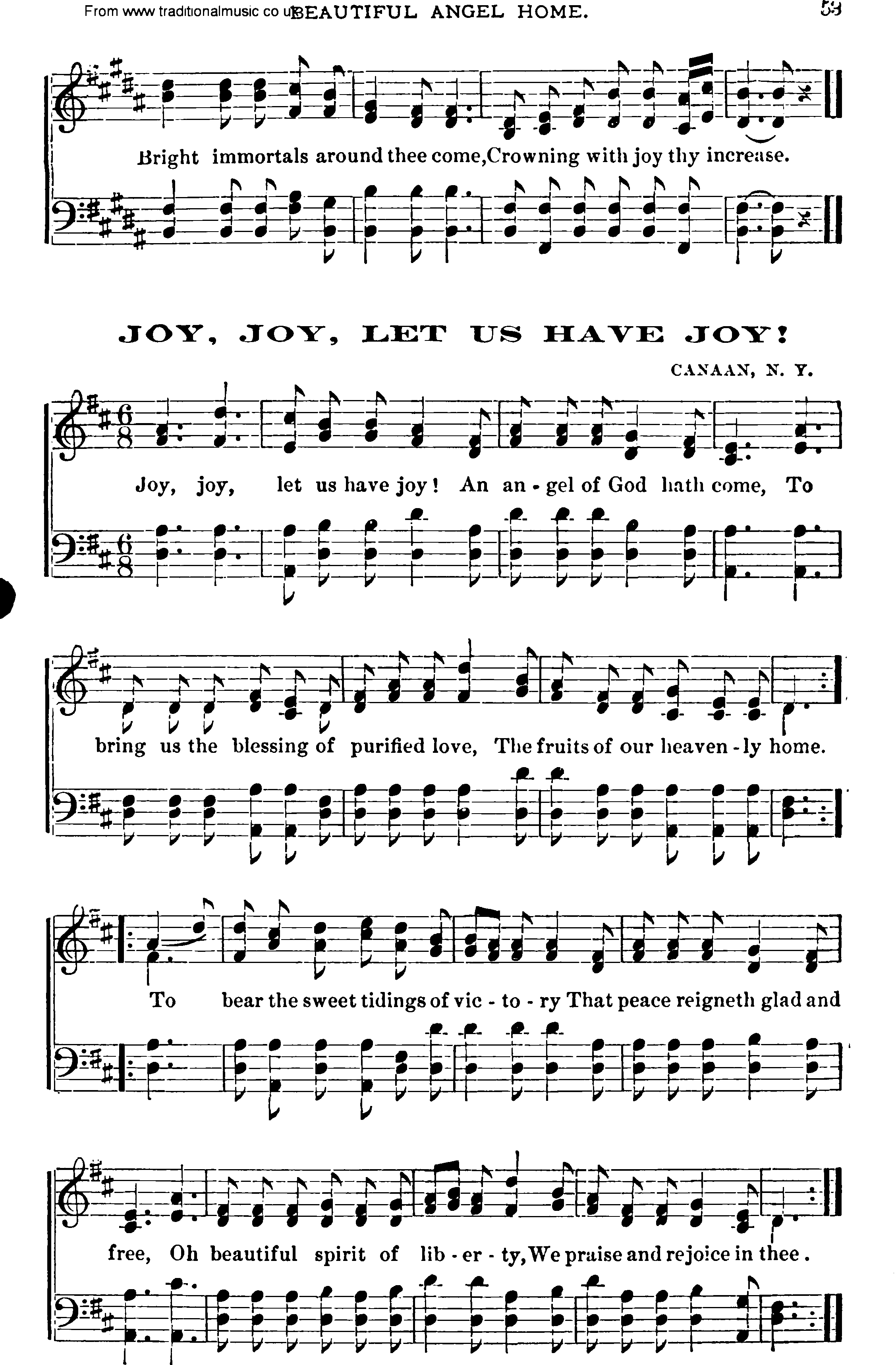 Shaker Music collection, Hymn: Joy, Joy, Let Us Have Joy, sheetmusic and PDF