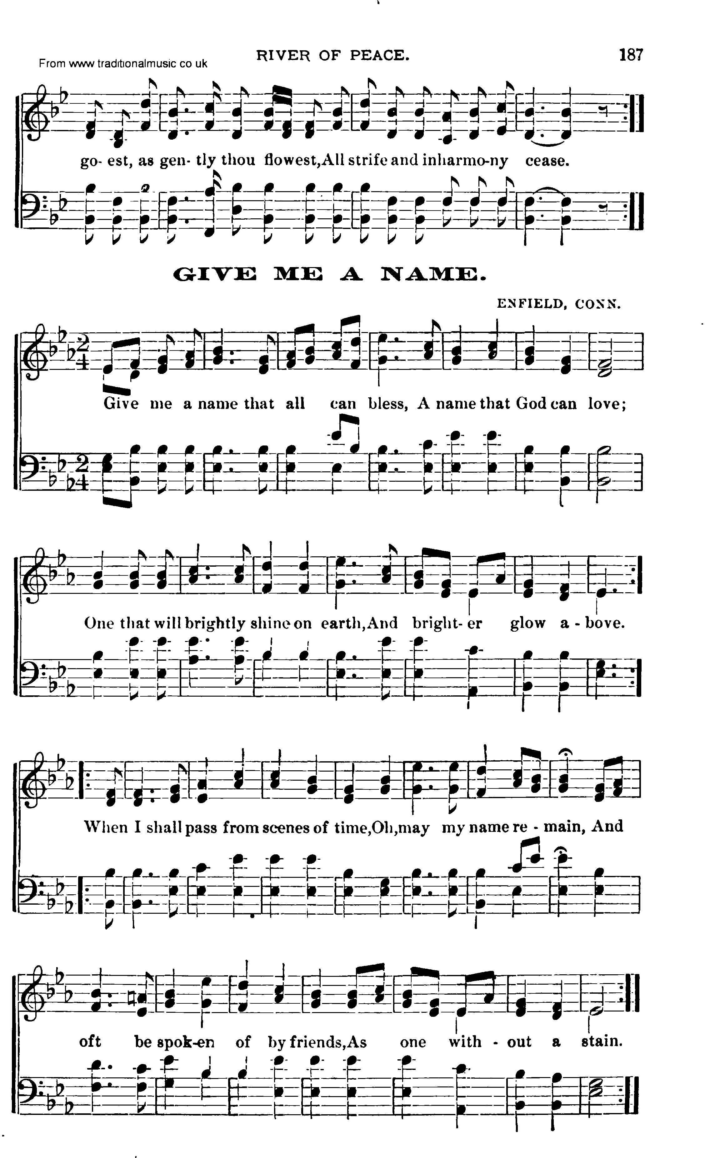 Shaker Music collection, Hymn: Give Me A Name, sheetmusic and PDF