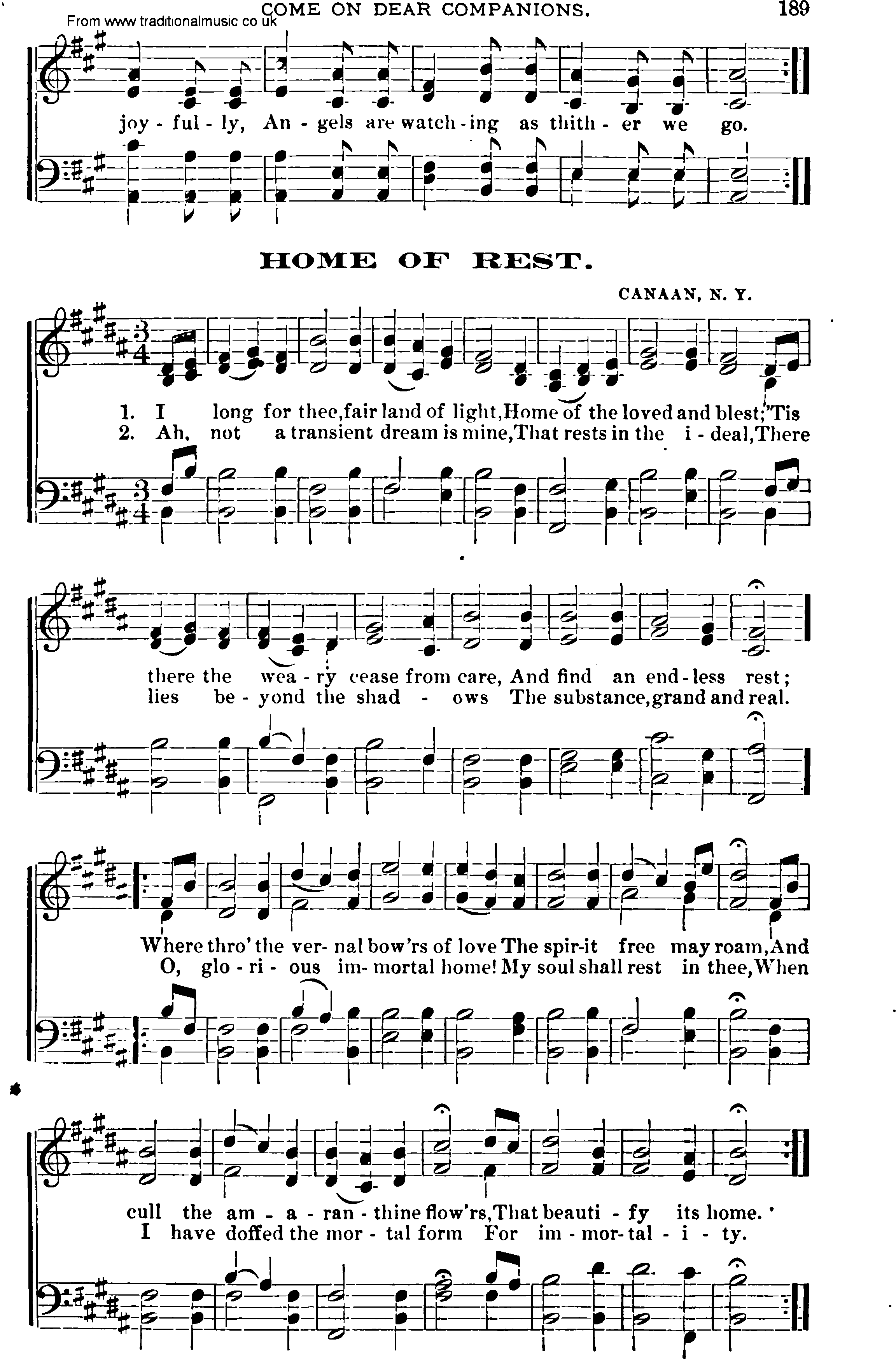 Shaker Music collection, Hymn: Home Of Rest, sheetmusic and PDF