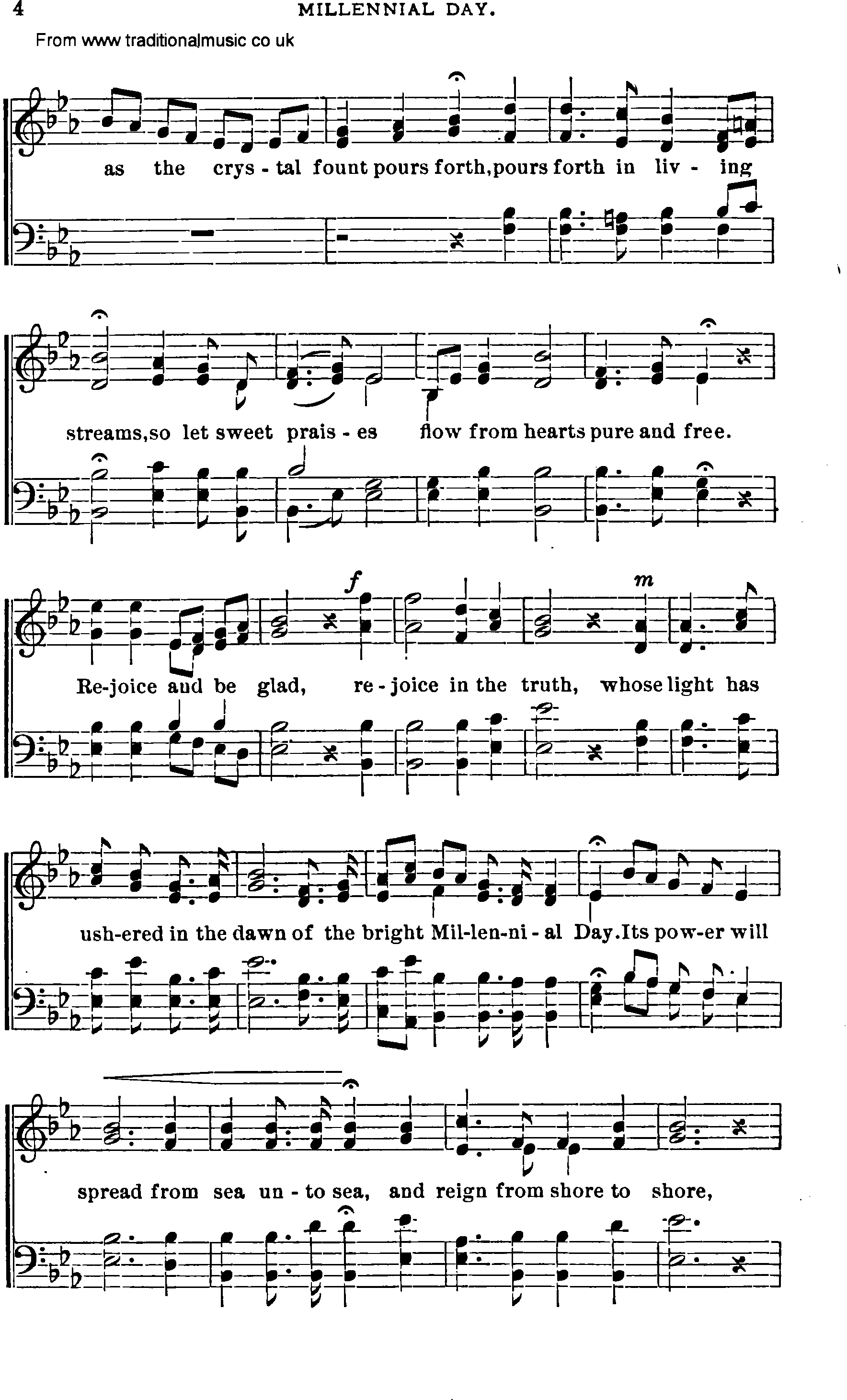 Shaker Music collection, Hymn: millenial day, sheetmusic and PDF