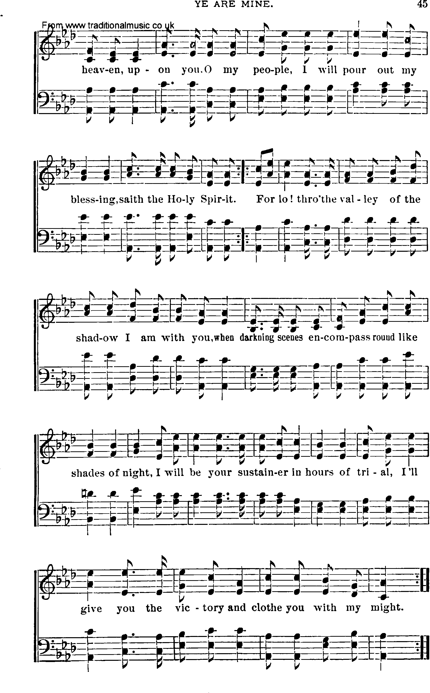 Shaker Music collection, Hymn: you are mine, sheetmusic and PDF