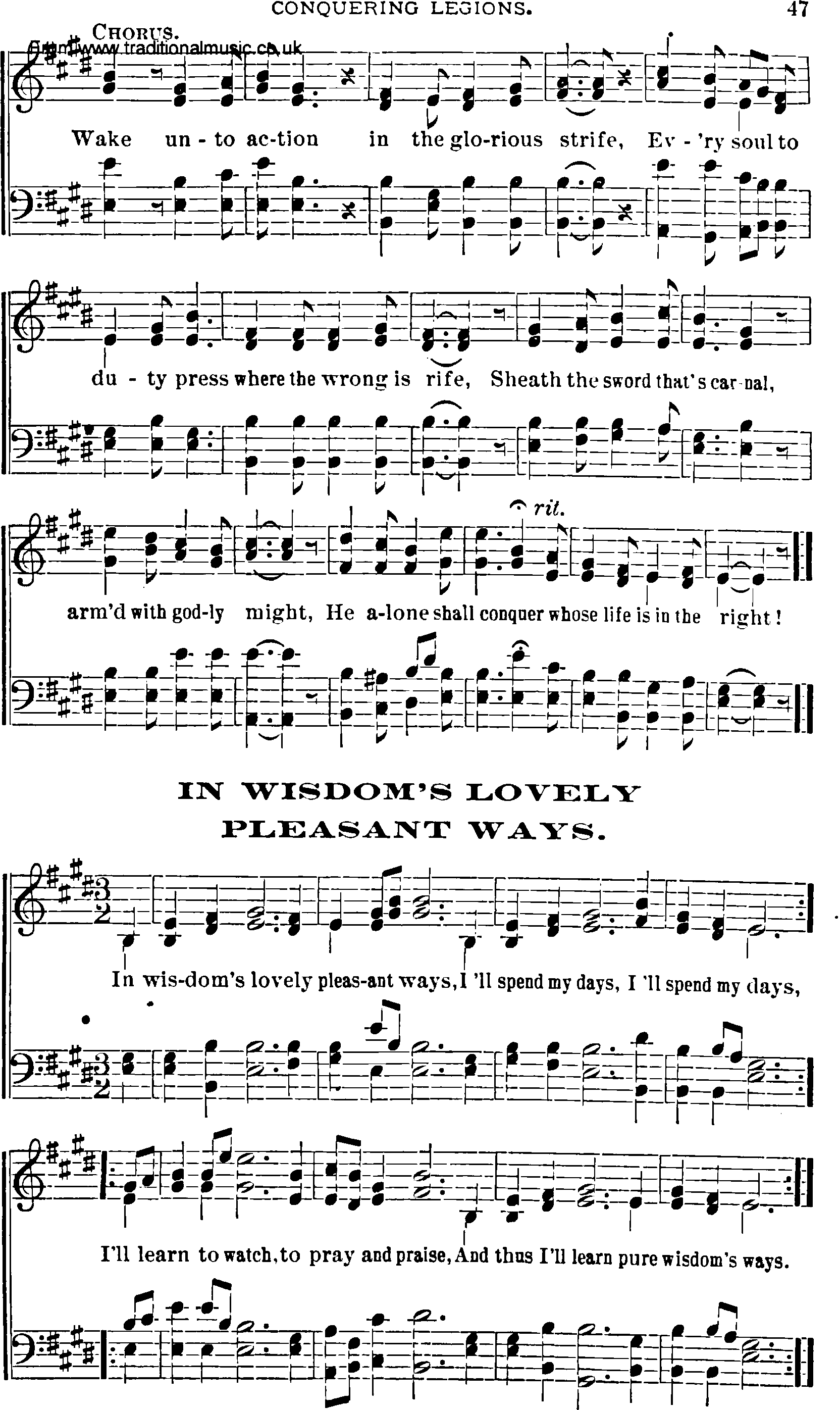 Shaker Music collection, Hymn: in wisdom's lovely pleasant ways, sheetmusic and PDF