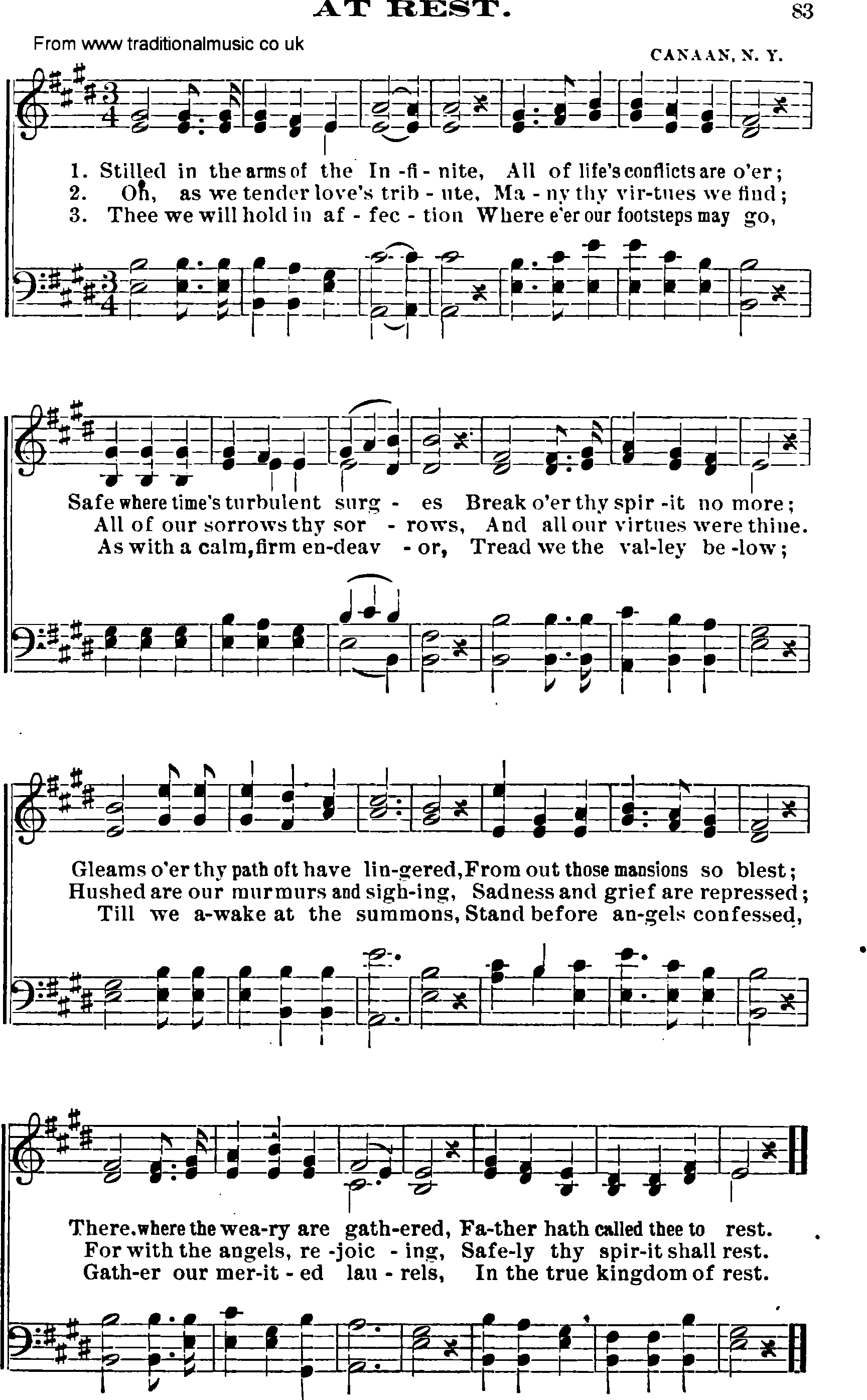 Shaker Music collection, Hymn: at rest, sheetmusic and PDF