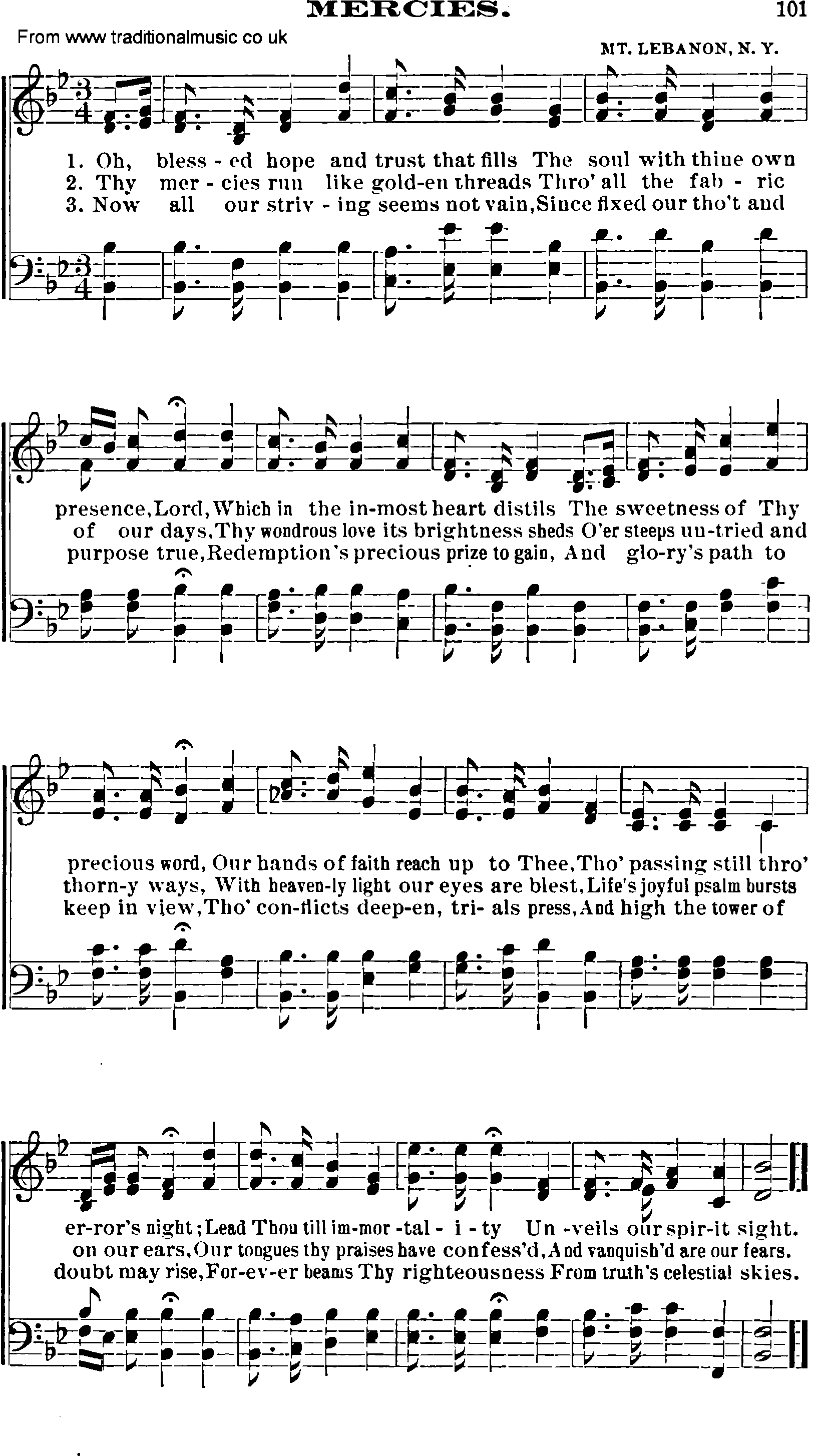 Shaker Music collection, Hymn: mercies, sheetmusic and PDF