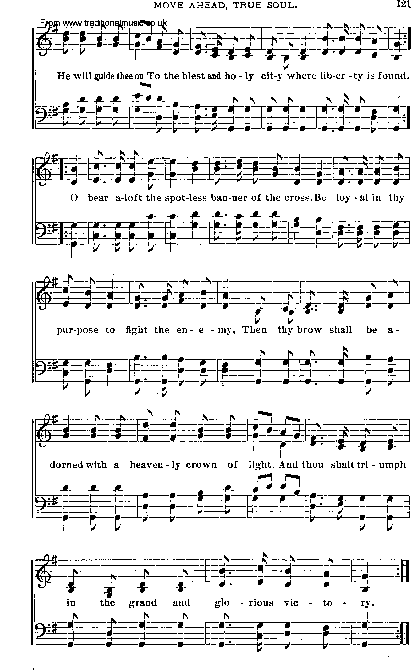 Shaker Music collection, Hymn: move ahead, true soul, sheetmusic and PDF