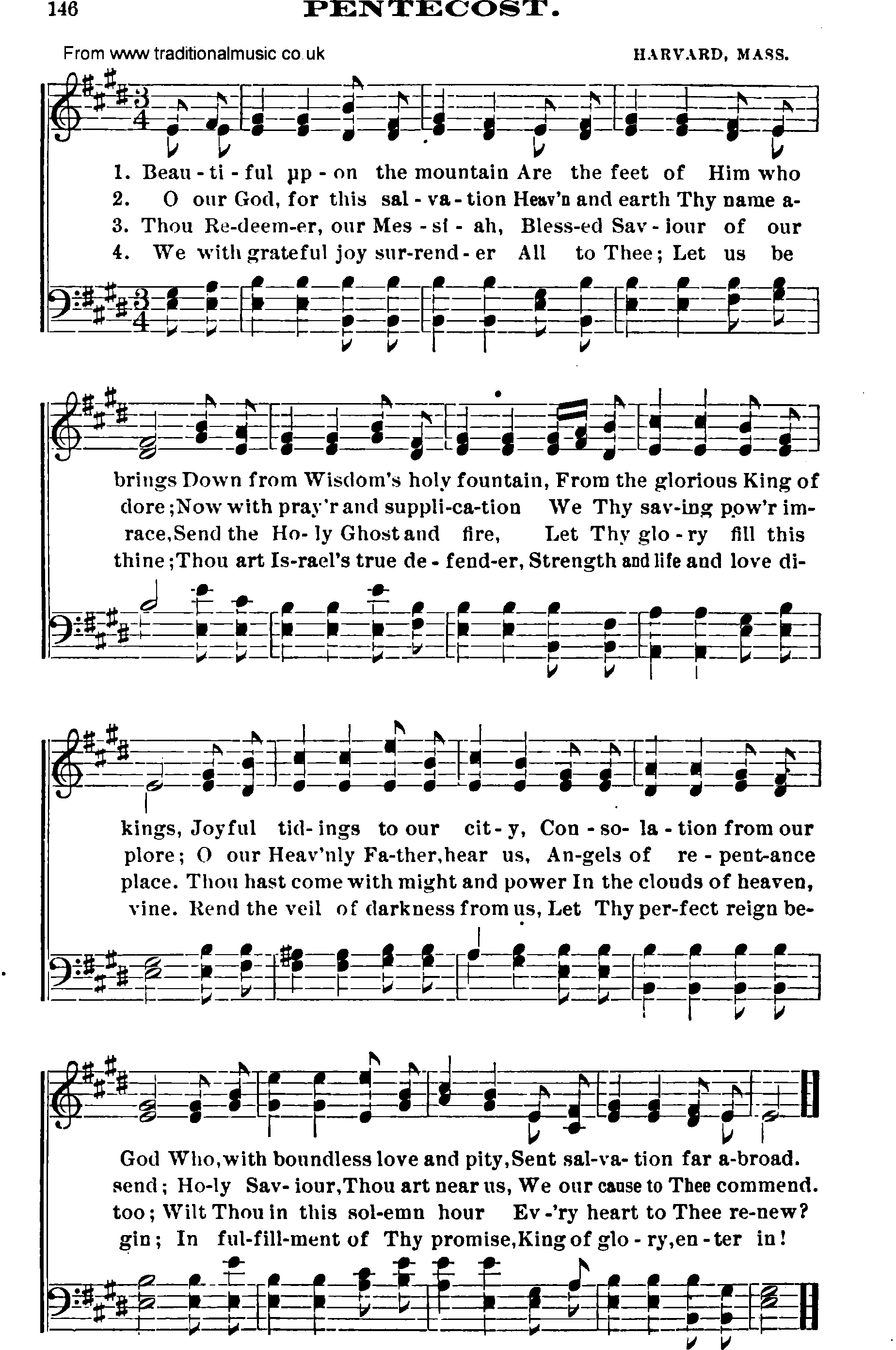 Shaker Music collection, Hymn: pentecost, sheetmusic and PDF