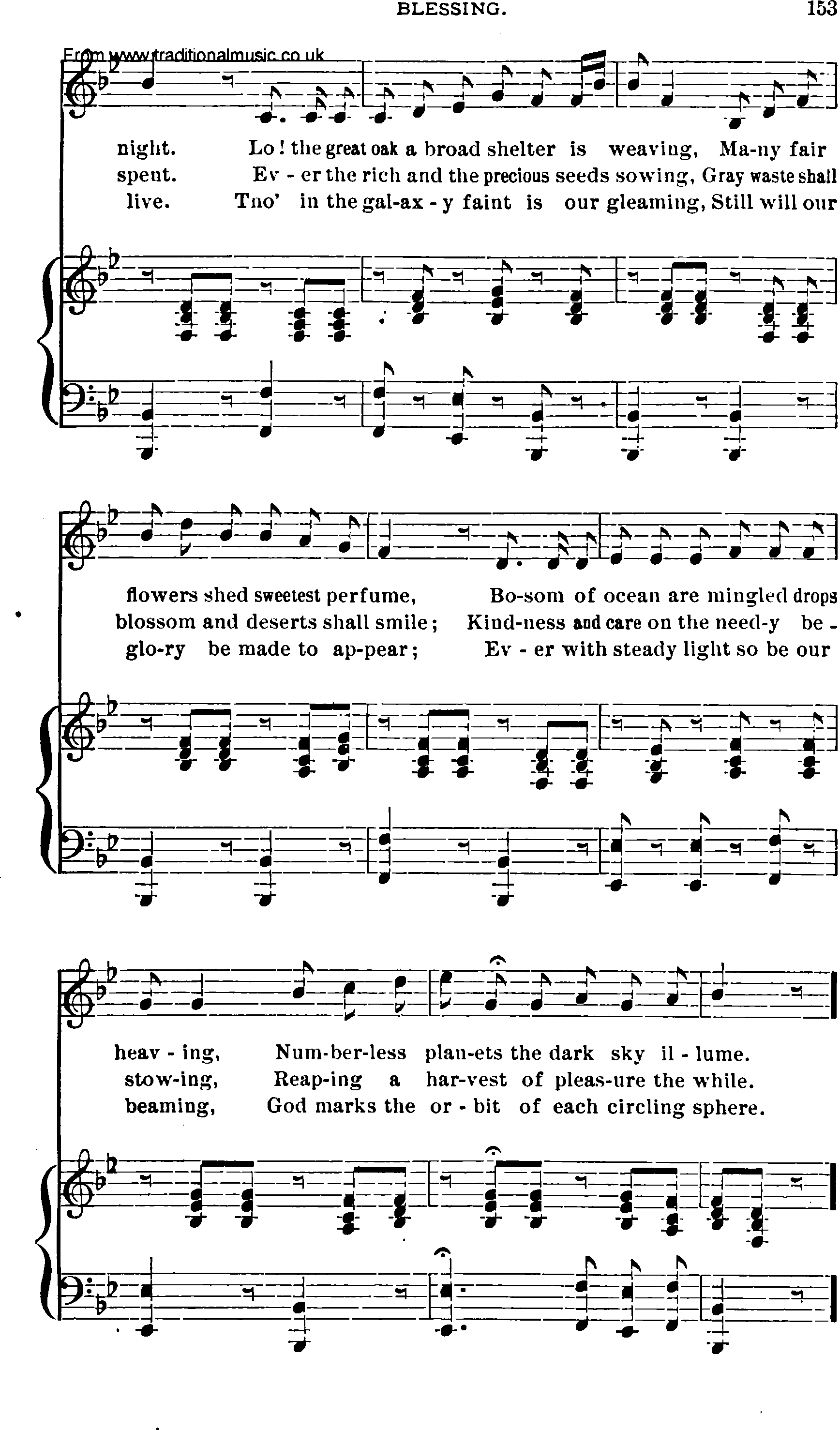 Shaker Music collection, Hymn: blessing, sheetmusic and PDF