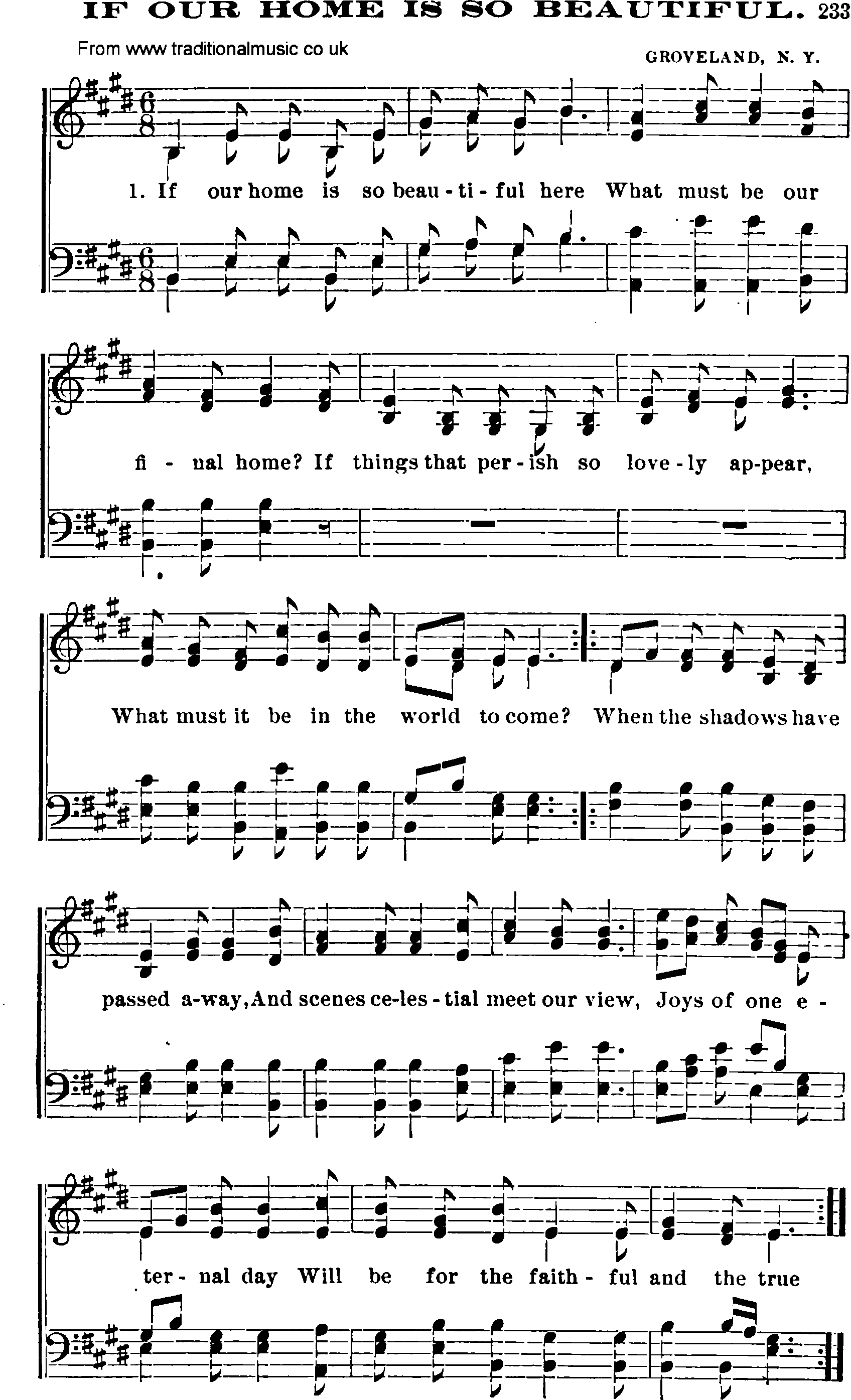 Shaker Music collection, Hymn: if our home is so beautiful, sheetmusic and PDF