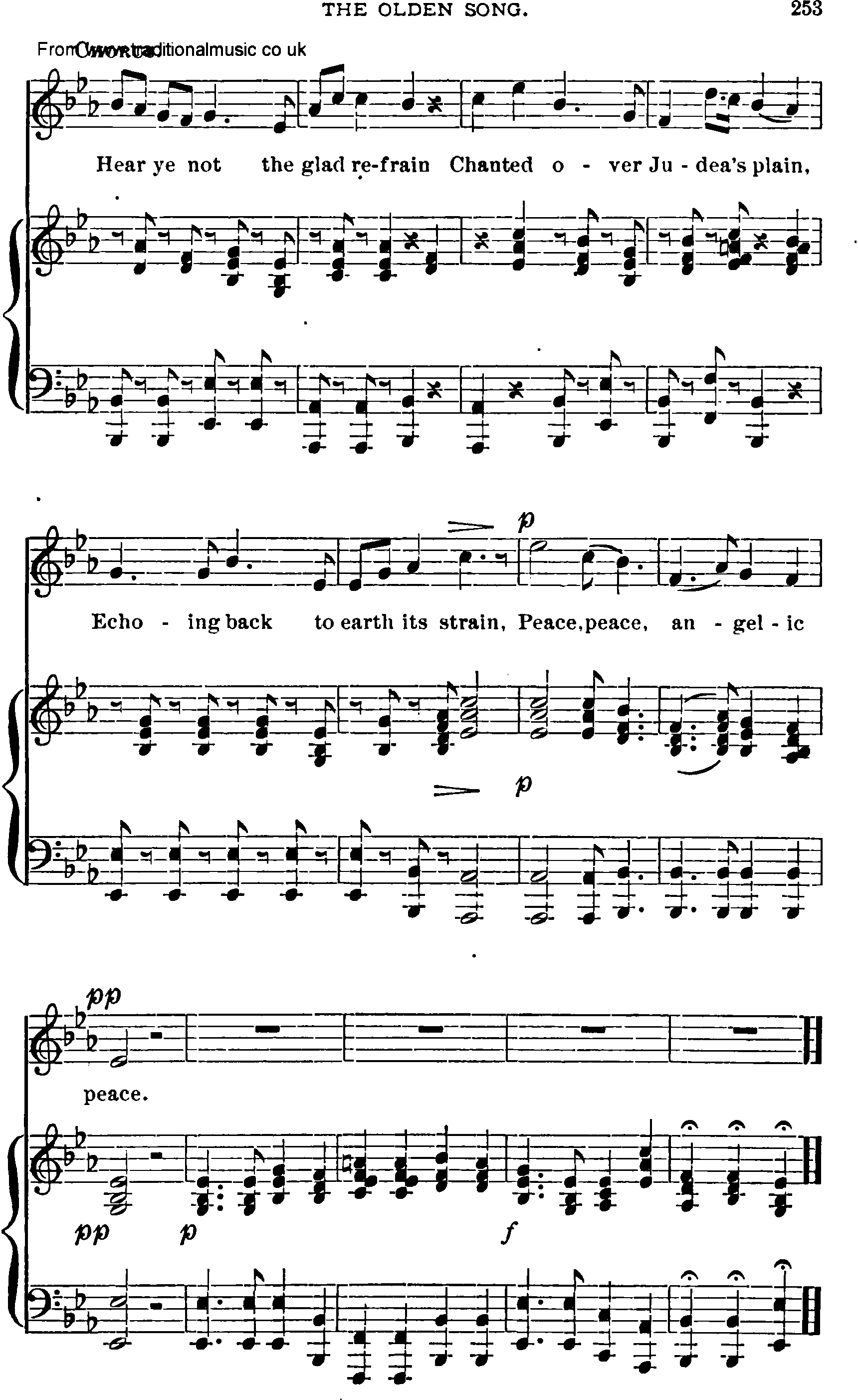 Shaker Music collection, Hymn: the olden song, sheetmusic and PDF