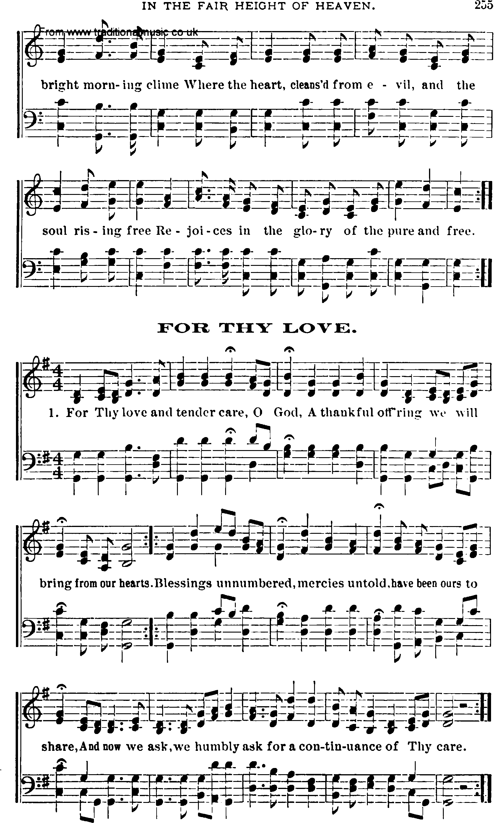Shaker Music collection, Hymn: for thy love, sheetmusic and PDF