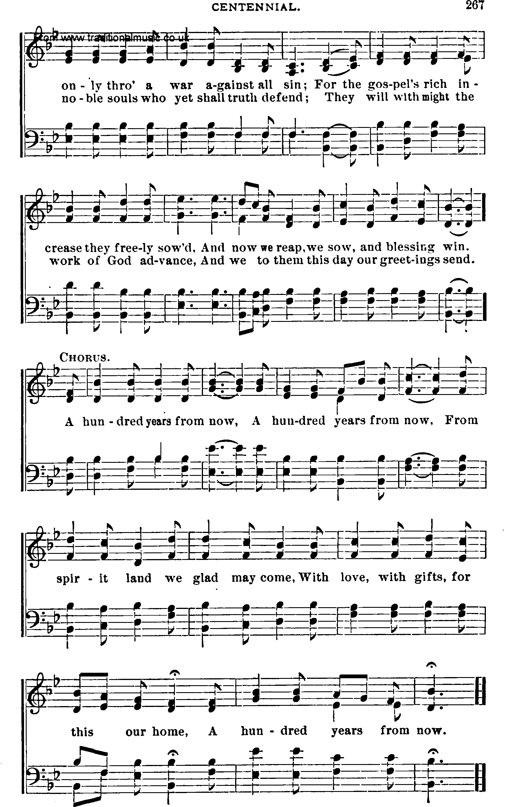 Shaker Music collection, Hymn: centennial, sheetmusic and PDF
