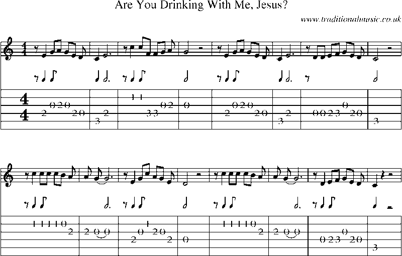 Guitar Tab and Sheet Music for Are You Drinking With Me, Jesus?