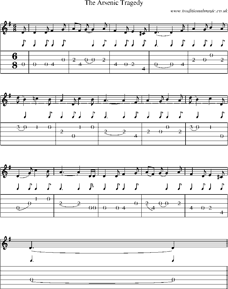 Guitar Tab and Sheet Music for The Arsenic Tragedy