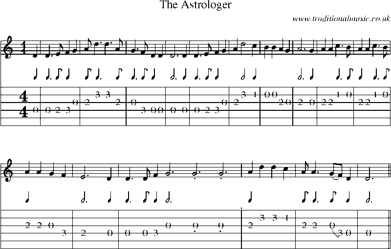 Guitar Tab and Sheet Music for The Astrologer