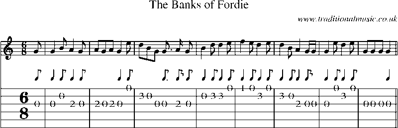 Guitar Tab and Sheet Music for The Banks Of Fordie
