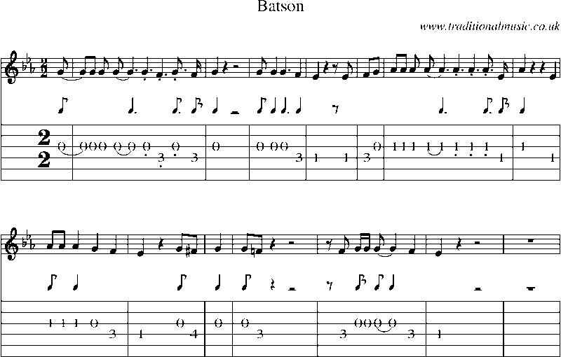 Guitar Tab and Sheet Music for Batson