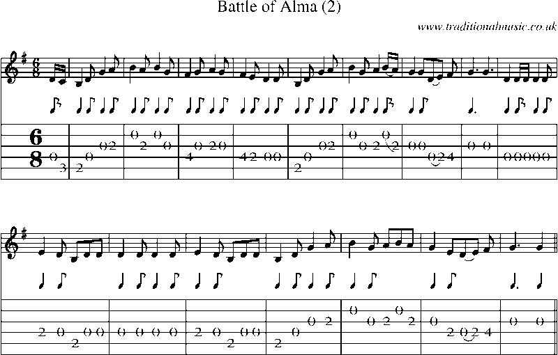 Guitar Tab and Sheet Music for Battle Of Alma (2)