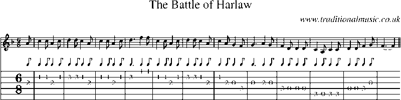 Guitar Tab and Sheet Music for The Battle Of Harlaw