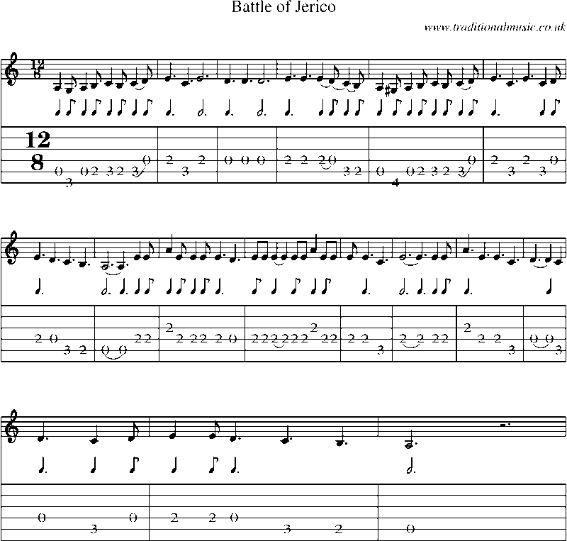 Guitar Tab and Sheet Music for Battle Of Jerico