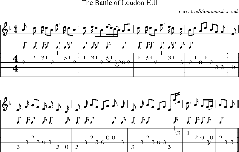 Guitar Tab and Sheet Music for The Battle Of Loudon Hill