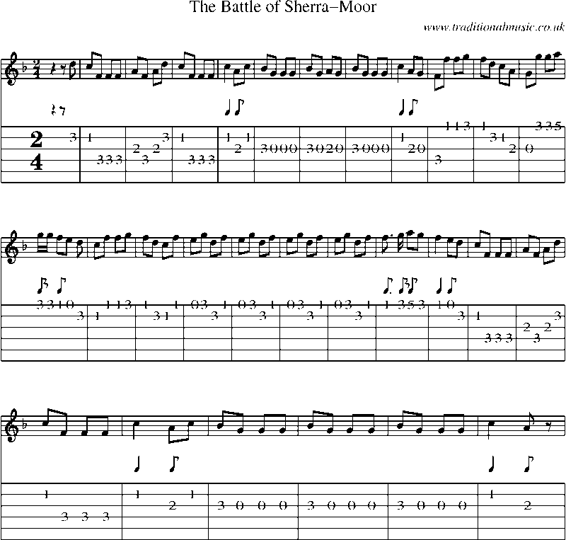 Guitar Tab and Sheet Music for The Battle Of Sherra-moor