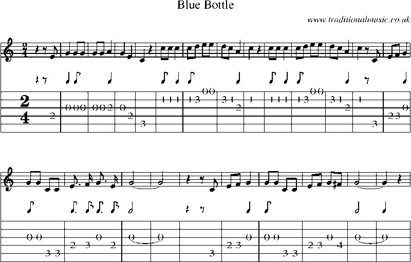 Guitar Tab and Sheet Music for Blue Bottle