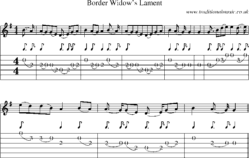 Guitar Tab and Sheet Music for Border Widow's Lament