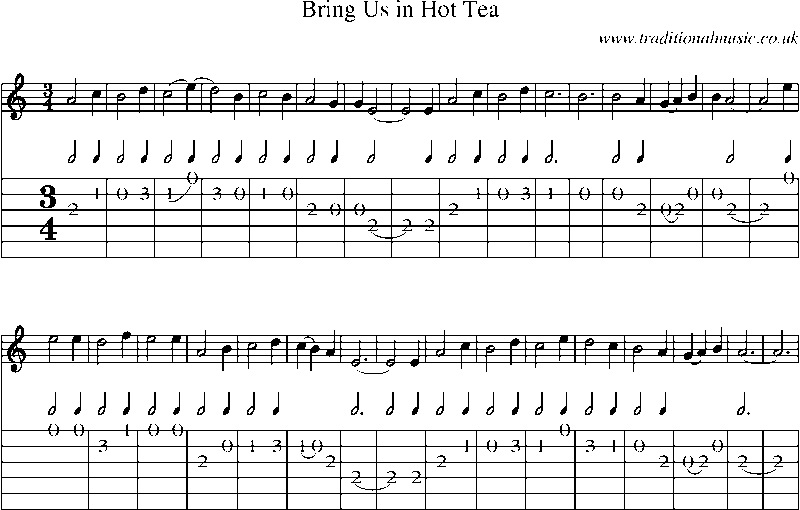 Guitar Tab and Sheet Music for Bring Us In Hot Tea