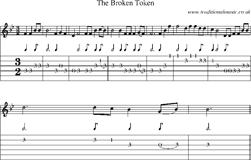 Guitar Tab and Sheet Music for The Broken Token