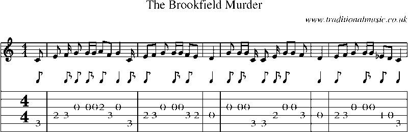 Guitar Tab and Sheet Music for The Brookfield Murder