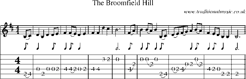 Guitar Tab and Sheet Music for The Broomfield Hill