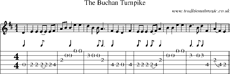 Guitar Tab and Sheet Music for The Buchan Turnpike