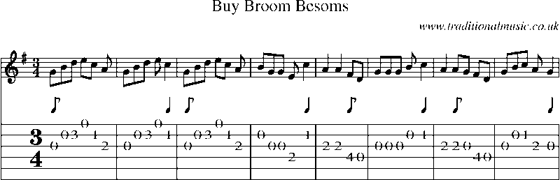 Guitar Tab and Sheet Music for Buy Broom Besoms