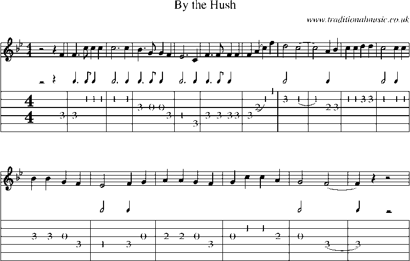 Guitar Tab and Sheet Music for By The Hush