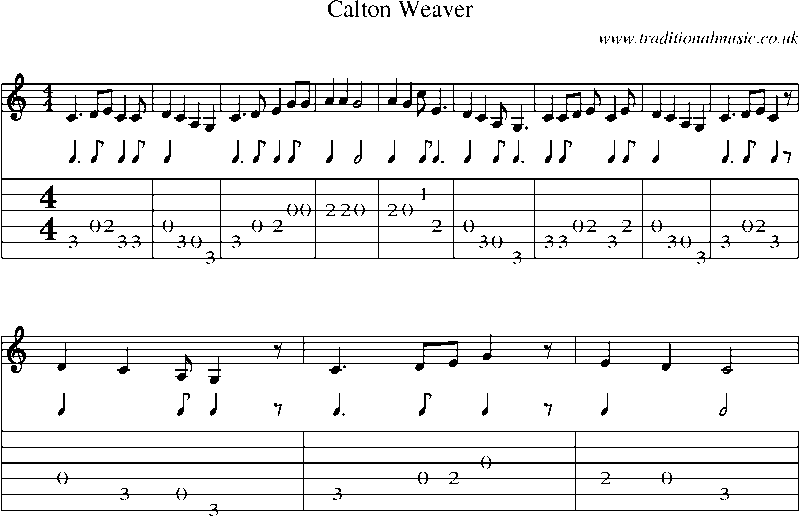 Guitar Tab and Sheet Music for Calton Weaver