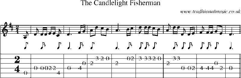 Guitar Tab and Sheet Music for The Candlelight Fisherman