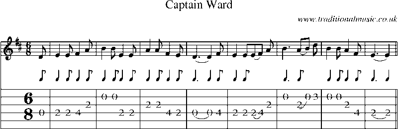 Guitar Tab and Sheet Music for Captain Ward