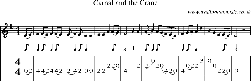 Guitar Tab and Sheet Music for Carnal And The Crane