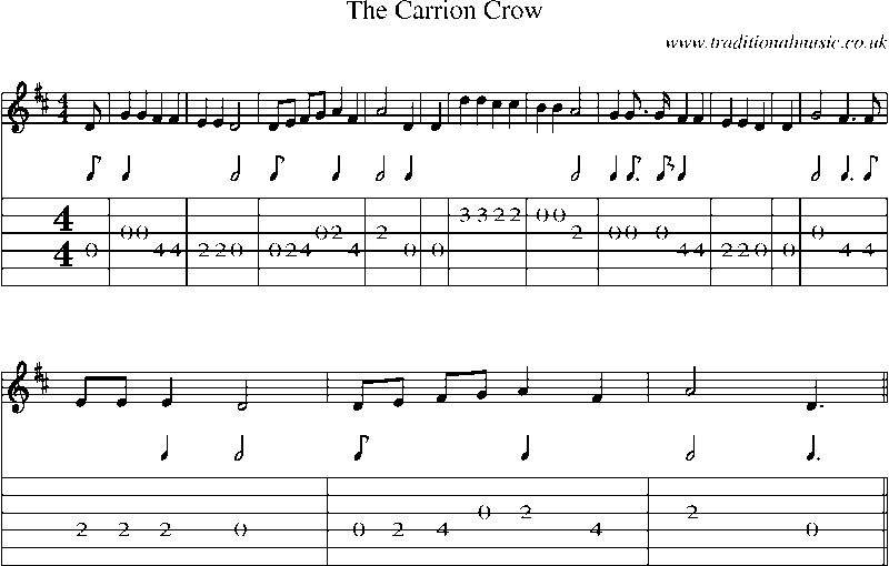 Guitar Tab and Sheet Music for The Carrion Crow
