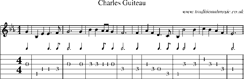 Guitar Tab and Sheet Music for Charles Guiteau
