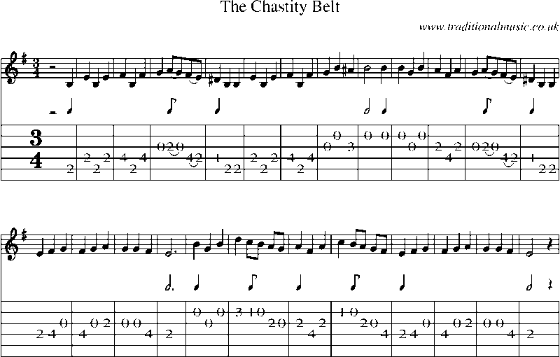 Guitar Tab and Sheet Music for The Chastity Belt