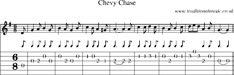 Guitar Tab and Sheet Music for Chevy Chase(2)