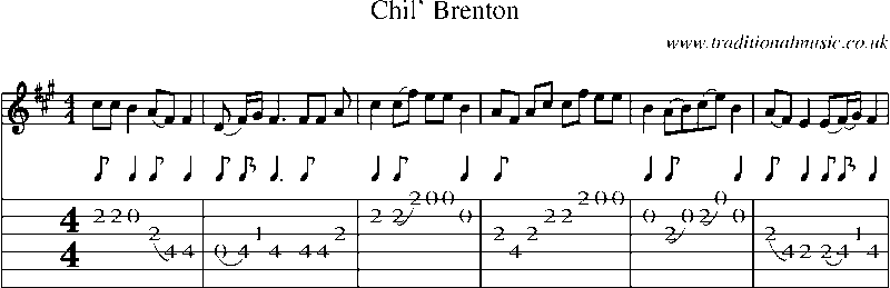 Guitar Tab and Sheet Music for Chil' Brenton