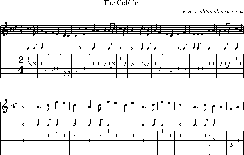 Guitar Tab and Sheet Music for The Cobbler