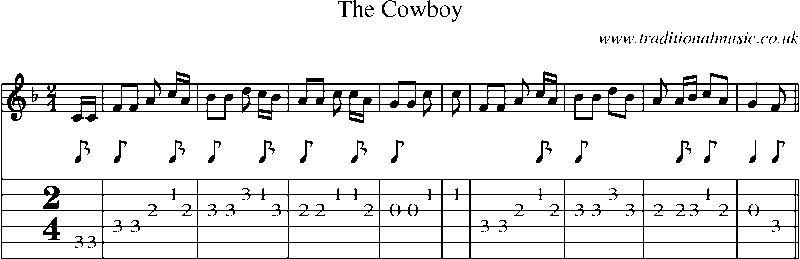 Guitar Tab and Sheet Music for The Cowboy
